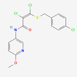 2,3-dichloro-3-[(4-chlorobenzyl)sulfanyl]-N-(6-methoxy-3-pyridinyl)acrylamide