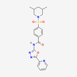 4-(3,5-dimethylpiperidin-1-yl)sulfonyl-N-(5-pyridin-2-yl-1,3,4-oxadiazol-2-yl)benzamide