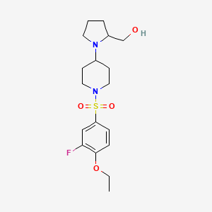 (1-(1-((4-Ethoxy-3-fluorophenyl)sulfonyl)piperidin-4-yl)pyrrolidin-2-yl)methanol