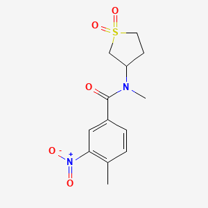 molecular formula C13H16N2O5S B2918989 N-(1,1-dioxidotetrahydrothiophen-3-yl)-N,4-dimethyl-3-nitrobenzamide CAS No. 874788-22-4