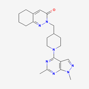 2-[(1-{1,6-dimethyl-1H-pyrazolo[3,4-d]pyrimidin-4-yl}piperidin-4-yl)methyl]-2,3,5,6,7,8-hexahydrocinnolin-3-one