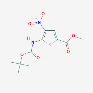 molecular formula C11H14N2O6S B2919003 5-(叔丁氧羰基氨基)-4-硝基噻吩-2-羧酸甲酯 CAS No. 1351238-59-9