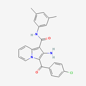 molecular formula C24H20ClN3O2 B2919006 2-amino-3-(4-chlorobenzoyl)-N-(3,5-dimethylphenyl)indolizine-1-carboxamide CAS No. 898433-82-4