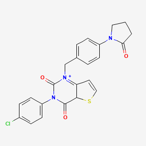 molecular formula C23H18ClN3O3S B2919015 3-(4-chlorophenyl)-1-{[4-(2-oxopyrrolidin-1-yl)phenyl]methyl}-1H,2H,3H,4H-thieno[3,2-d]pyrimidine-2,4-dione CAS No. 1326866-02-7