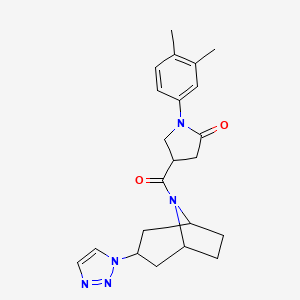 1-(3,4-dimethylphenyl)-4-[3-(1H-1,2,3-triazol-1-yl)-8-azabicyclo[3.2.1]octane-8-carbonyl]pyrrolidin-2-one