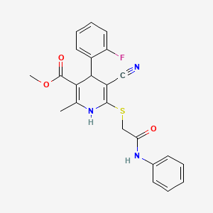 Methyl 5-cyano-4-(2-fluorophenyl)-2-methyl-6-{[(phenylcarbamoyl)methyl]sulfanyl}-1,4-dihydropyridine-3-carboxylate