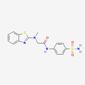 molecular formula C16H16N4O3S2 B2919042 2-(苯并[d]噻唑-2-基(甲基)氨基)-N-(4-磺酰胺基苯基)乙酰胺 CAS No. 1351623-46-5