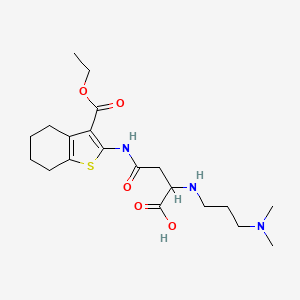 2-((3-(Dimethylamino)propyl)amino)-4-((3-(ethoxycarbonyl)-4,5,6,7-tetrahydrobenzo[b]thiophen-2-yl)amino)-4-oxobutanoic acid
