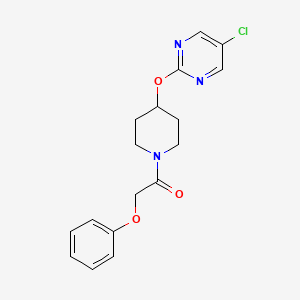 molecular formula C17H18ClN3O3 B2919047 1-[4-(5-Chloropyrimidin-2-yl)oxypiperidin-1-yl]-2-phenoxyethanone CAS No. 2380170-81-8