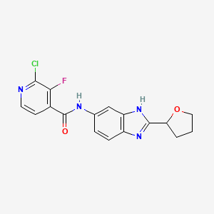 2-Chloro-3-fluoro-N-[2-(oxolan-2-yl)-3H-benzimidazol-5-yl]pyridine-4-carboxamide