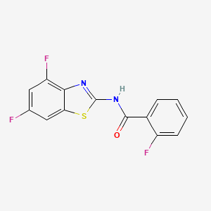 molecular formula C14H7F3N2OS B2919058 N-(4,6-二氟苯并[d]噻唑-2-基)-2-氟苯甲酰胺 CAS No. 797005-28-8