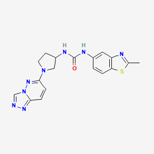molecular formula C18H18N8OS B2919060 1-(1-([1,2,4]三唑并[4,3-b]哒嗪-6-基)吡咯烷-3-基)-3-(2-甲基苯并[d]噻唑-5-基)脲 CAS No. 2034425-36-8