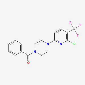 molecular formula C17H15ClF3N3O B2919073 1-Benzoyl-4-[6-chloro-5-(trifluoromethyl)pyridin-2-yl]piperazine CAS No. 2059494-77-6