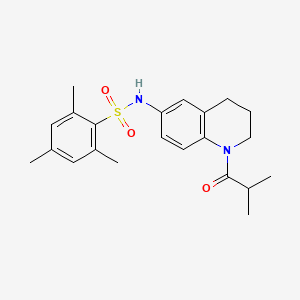 molecular formula C22H28N2O3S B2919075 N-(1-isobutyryl-1,2,3,4-tetrahydroquinolin-6-yl)-2,4,6-trimethylbenzenesulfonamide CAS No. 1005299-90-0