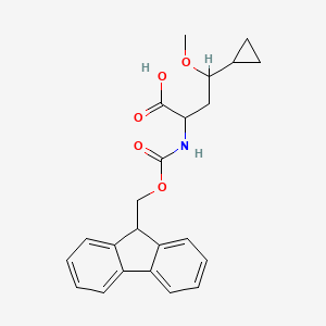 molecular formula C23H25NO5 B2919079 4-Cyclopropyl-2-(9H-fluoren-9-ylmethoxycarbonylamino)-4-methoxybutanoic acid CAS No. 2000175-42-6