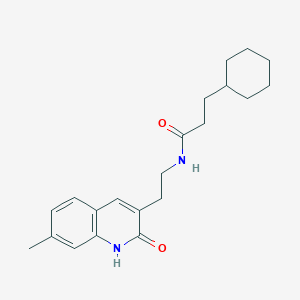 3-cyclohexyl-N-[2-(7-methyl-2-oxo-1H-quinolin-3-yl)ethyl]propanamide