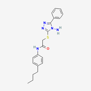 2-[(4-amino-5-phenyl-1,2,4-triazol-3-yl)sulfanyl]-N-(4-butylphenyl)acetamide