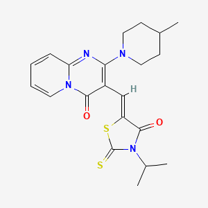 molecular formula C21H24N4O2S2 B2919089 (Z)-3-异丙基-5-((2-(4-甲基哌啶-1-基)-4-氧代-4H-吡啶并[1,2-a]嘧啶-3-基)亚甲基)-2-硫代噻唑烷-4-酮 CAS No. 361994-10-7