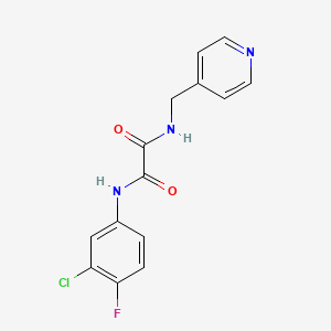 molecular formula C14H11ClFN3O2 B2919097 N'-(3-chloro-4-fluorophenyl)-N-(pyridin-4-ylmethyl)oxamide CAS No. 900001-09-4