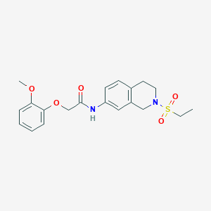 molecular formula C20H24N2O5S B2919107 N-(2-(乙磺酰基)-1,2,3,4-四氢异喹啉-7-基)-2-(2-甲氧基苯氧基)乙酰胺 CAS No. 954640-68-7