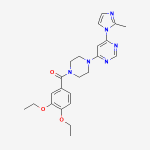 molecular formula C23H28N6O3 B2919108 (3,4-diethoxyphenyl)(4-(6-(2-methyl-1H-imidazol-1-yl)pyrimidin-4-yl)piperazin-1-yl)methanone CAS No. 1172278-88-4