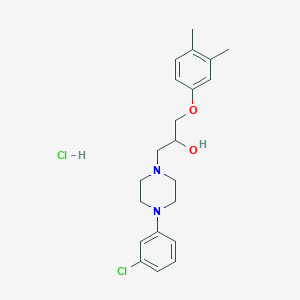 molecular formula C21H28Cl2N2O2 B2919110 1-(4-(3-Chlorophenyl)piperazin-1-yl)-3-(3,4-dimethylphenoxy)propan-2-ol hydrochloride CAS No. 1215813-64-1
