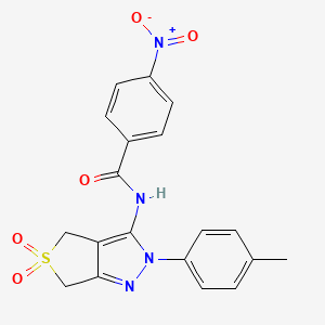 N-[2-(4-methylphenyl)-5,5-dioxo-4,6-dihydrothieno[3,4-c]pyrazol-3-yl]-4-nitrobenzamide