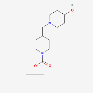 molecular formula C16H30N2O3 B2919114 tert-Butyl 4-((4-hydroxypiperidin-1-yl)methyl)piperidine-1-carboxylate CAS No. 1823250-58-3