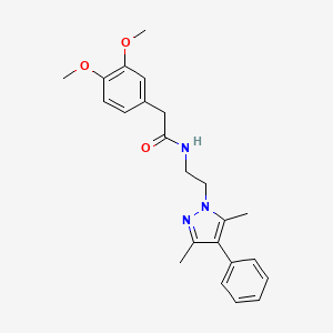 molecular formula C23H27N3O3 B2919121 2-(3,4-dimethoxyphenyl)-N-(2-(3,5-dimethyl-4-phenyl-1H-pyrazol-1-yl)ethyl)acetamide CAS No. 2034506-51-7