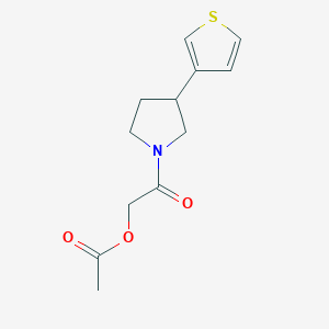 molecular formula C12H15NO3S B2919123 2-Oxo-2-(3-(thiophen-3-yl)pyrrolidin-1-yl)ethyl acetate CAS No. 2191213-79-1