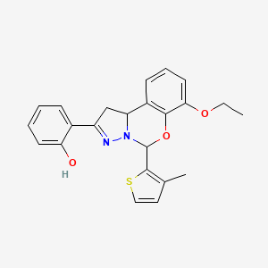 2-(7-ethoxy-5-(3-methylthiophen-2-yl)-5,10b-dihydro-1H-benzo[e]pyrazolo[1,5-c][1,3]oxazin-2-yl)phenol