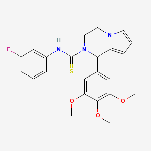 molecular formula C23H24FN3O3S B2919127 N-(3-fluorophenyl)-1-(3,4,5-trimethoxyphenyl)-3,4-dihydropyrrolo[1,2-a]pyrazine-2(1H)-carbothioamide CAS No. 393833-64-2