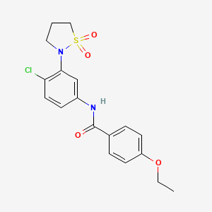 molecular formula C18H19ClN2O4S B2919129 N-(4-chloro-3-(1,1-dioxidoisothiazolidin-2-yl)phenyl)-4-ethoxybenzamide CAS No. 946339-43-1