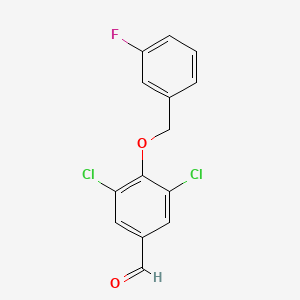 molecular formula C14H9Cl2FO2 B2919131 3,5-Dichloro-4-[(3-fluorobenzyl)oxy]benzaldehyde CAS No. 428465-86-5