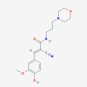 molecular formula C18H23N3O4 B2919154 (E)-2-cyano-3-(4-hydroxy-3-methoxyphenyl)-N-(3-morpholin-4-ylpropyl)prop-2-enamide CAS No. 518350-52-2