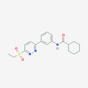 molecular formula C19H23N3O3S B2919159 N-(3-(6-(ethylsulfonyl)pyridazin-3-yl)phenyl)cyclohexanecarboxamide CAS No. 1114633-87-2