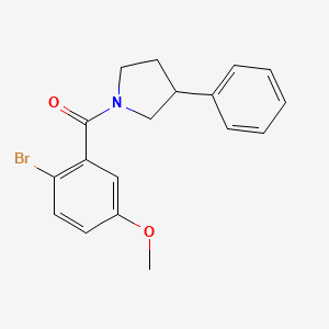 molecular formula C18H18BrNO2 B2919169 (2-溴-5-甲氧基苯基)(3-苯基吡咯烷-1-基)甲酮 CAS No. 1209876-06-1