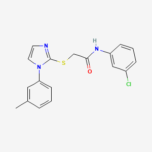 N-(3-chlorophenyl)-2-((1-(m-tolyl)-1H-imidazol-2-yl)thio)acetamide
