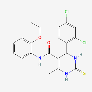 molecular formula C20H19Cl2N3O2S B2919187 4-(2,4-dichlorophenyl)-N-(2-ethoxyphenyl)-6-methyl-2-thioxo-1,2,3,4-tetrahydropyrimidine-5-carboxamide CAS No. 374543-50-7