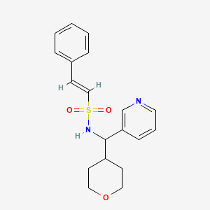 molecular formula C19H22N2O3S B2919192 (E)-2-phenyl-N-(pyridin-3-yl(tetrahydro-2H-pyran-4-yl)methyl)ethenesulfonamide CAS No. 2035004-21-6