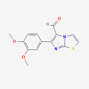 molecular formula C14H12N2O3S B2919194 6-(3,4-二甲氧基苯基)咪唑并[2,1-b]噻唑-5-甲醛 CAS No. 562792-76-1