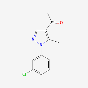 molecular formula C12H11ClN2O B2919198 1-[1-(3-chlorophenyl)-5-methyl-1H-pyrazol-4-yl]ethan-1-one CAS No. 10021-79-1