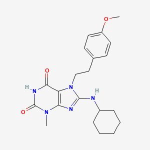 8-(cyclohexylamino)-7-(4-methoxyphenethyl)-3-methyl-1H-purine-2,6(3H,7H)-dione