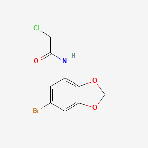 molecular formula C9H7BrClNO3 B2919208 N-(6-Bromo-1,3-benzodioxol-4-yl)-2-chloroacetamide CAS No. 2411255-24-6