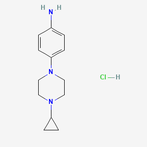 molecular formula C13H20ClN3 B2919209 4-(4-Cyclopropylpiperazin-1-yl)aniline;hydrochloride CAS No. 2344681-23-6