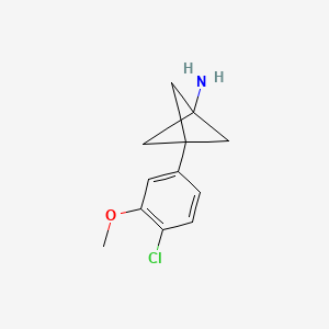 molecular formula C12H14ClNO B2919211 3-(4-Chloro-3-methoxyphenyl)bicyclo[1.1.1]pentan-1-amine CAS No. 2287300-06-3
