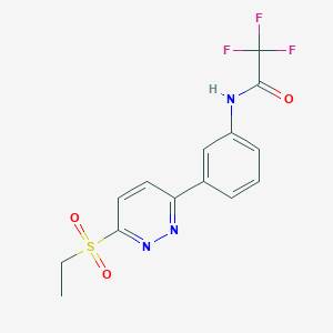 molecular formula C14H12F3N3O3S B2919221 N-(3-(6-(乙磺酰基)哒嗪-3-基)苯基)-2,2,2-三氟乙酰胺 CAS No. 1114635-80-1