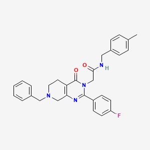 molecular formula C30H29FN4O2 B2919223 1-{6-[2-(叔丁氨基)-2-氧代乙基]-7-氧代-6,7-二氢[1,3]噻唑并[4,5-d]嘧啶-2-基}-N-丙基哌啶-4-甲酰胺 CAS No. 1185132-66-4