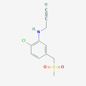 molecular formula C11H12ClNO2S B2919225 2-chloro-5-(methanesulfonylmethyl)-N-(prop-2-yn-1-yl)aniline CAS No. 1423227-69-3