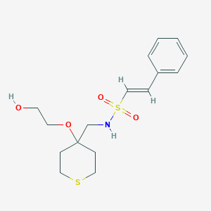 molecular formula C16H23NO4S2 B2919226 (E)-N-{[4-(2-hydroxyethoxy)thian-4-yl]methyl}-2-phenylethene-1-sulfonamide CAS No. 2380195-56-0